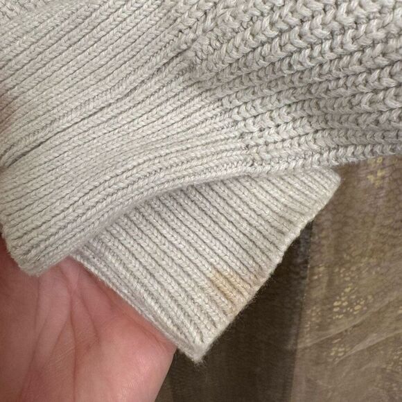 Aerie Cropped Cardigan Cream Beige Chunky Knit Balloon Sleeves Medium - Picture 5 of 6